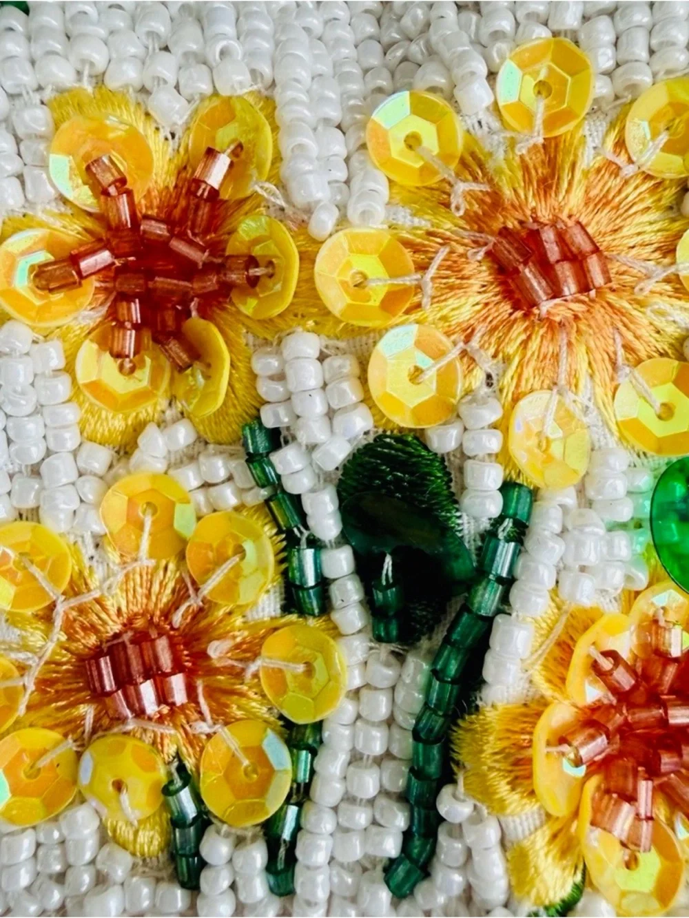 NWT Beaded Floral Shoulder Bag White Multicolor Embroidered Purse - Picture 7 of 7